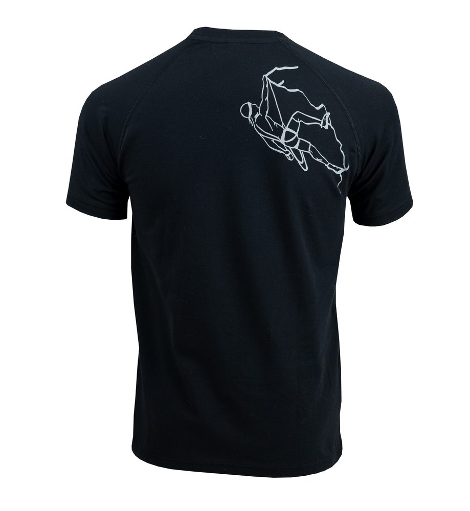 Levně Pánské triko CLIMBER - XXL - černá s šedostříbrným tiskem
