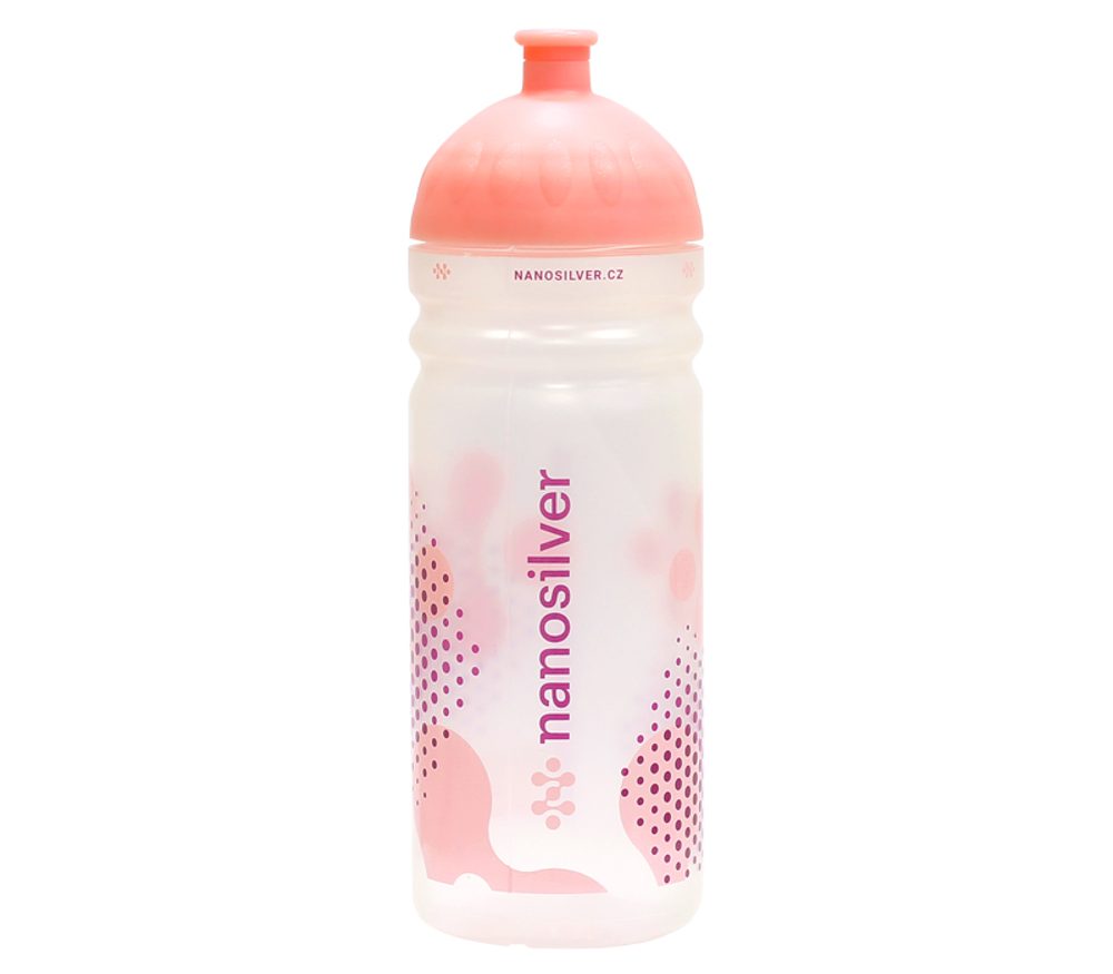 nanosilver Antibakteriální sportovní láhev BUBBLE, 0,7l - čirá - růžová