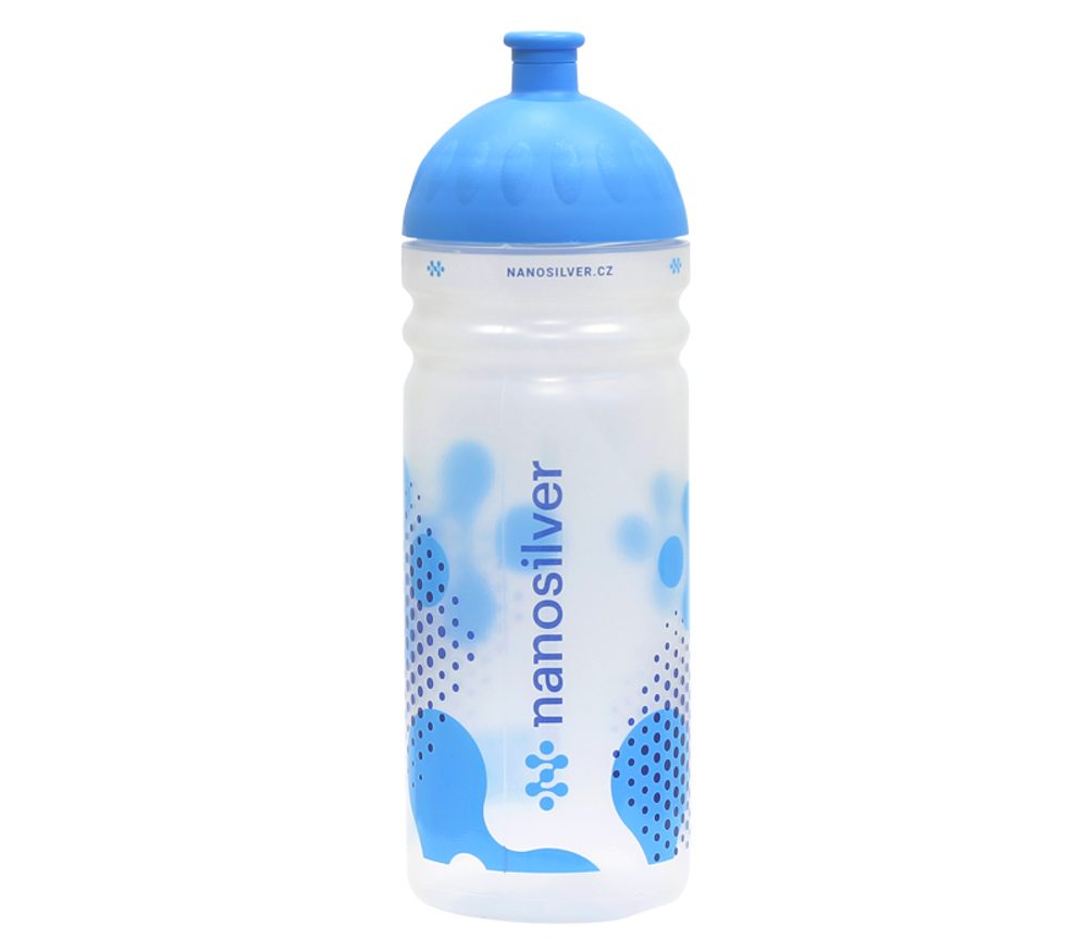 Levně Antibakteriální sportovní láhev BUBBLE, 0,7l - čirá - modrá