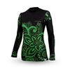 Dámské termo tričko nanosilver FLOWER s palečníky se stříbrem zelené