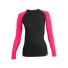 Dámské termo triko nanosilver KOMBI s MERINO vlnou černo/růžové