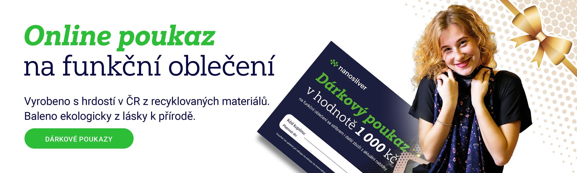 Pod stromeček dárkový poukaz na funkční oblečení nanosilver nebo SKI365