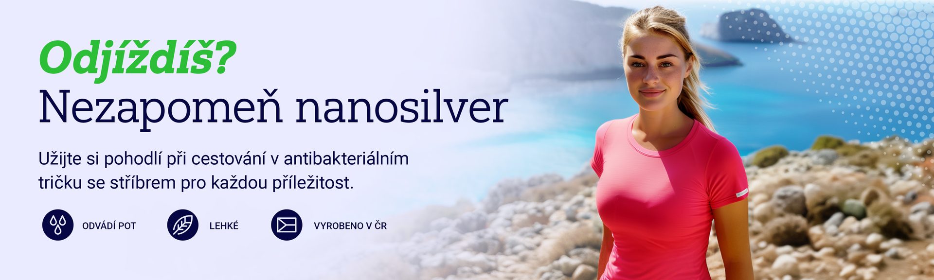 Dámská a pánská trika s krátkým i dlouhým rukávem nanosilver
