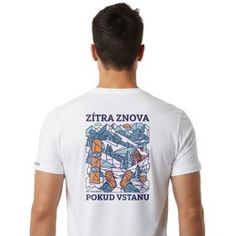 Pánské tričko nanosilver pro snowboardisty ZÍTRA ZNOVA  bílá