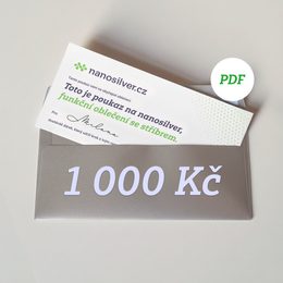 Dárkový poukaz nanosilver k okamžitému stažení 1 000 Kč