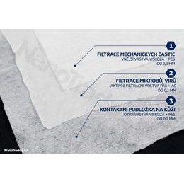 Nákrčník Dakar se stříbrem s kapsou pro nanovlákennou membránu (vč. 2 ks), antivirový a antibakteriální