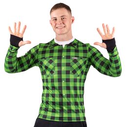 termo triko nanosilver s motivem flanelová košile - zelená