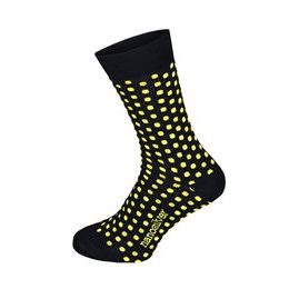 Společenské ponožky s puntíky černé se žlutými puntíky