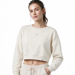 Dámská crop mikina nanosilver Classic slonová kost