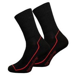 Sportovní ohrnovací ponožky se stříbrem nanosilver černo/červené