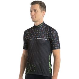 Pánský cyklodres s krátkým zipem Sports  černá