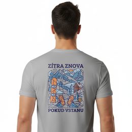 Pánské tričko nanosilver pro snowboardisty ZÍTRA ZNOVA šedá