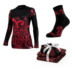 Dámské termo tričko nanosilver a merino ponožky FLOWER