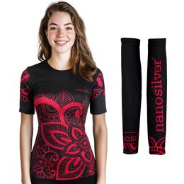 Sada dámské triko krátký rukáv FLOWER + návleky na ruce
