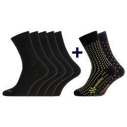 Sada 5+2 společenské ponožky se stříbrem černá