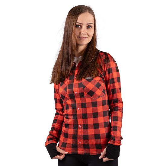 Dámské termo tričko s motivem flanelová košile