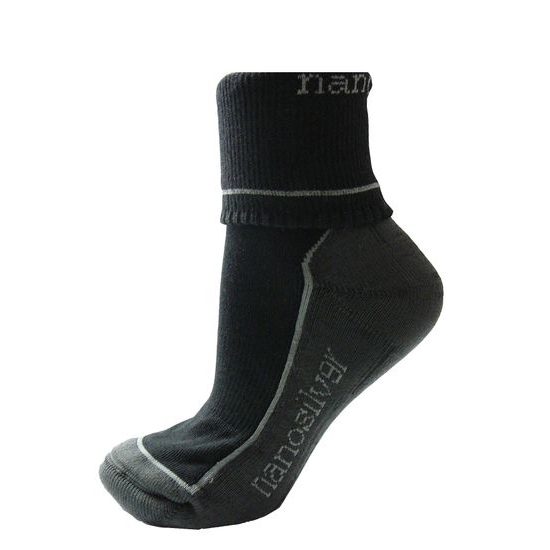 Sportovní ohrnovací ponožky se stříbrem nanosilver černá
