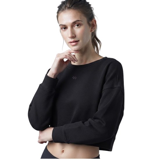 Dámská crop mikina nanosilver Classic černá