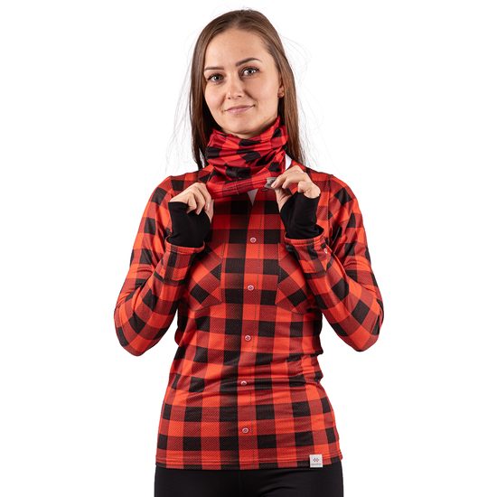 Dámské termo tričko s motivem flanelová košile