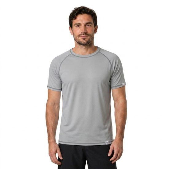 Pánské funkční tričko krátký rukáv, ultralight 102g se stříbrem pro celoroční užití šedá