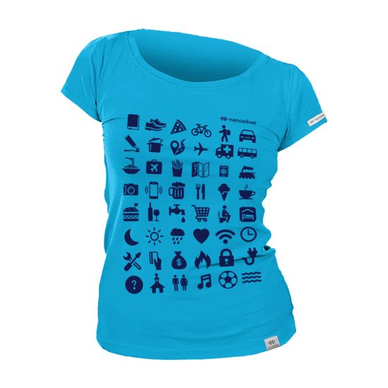 Dámské tričko nanosilver TRAVEL  modrá