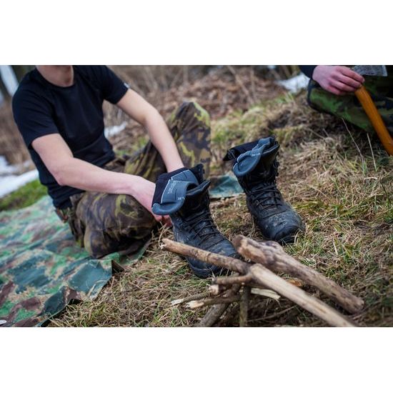 Sportovní army ohrnovací ponožky se stříbrem