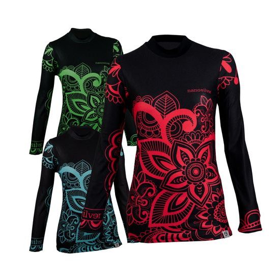 Dámské termo triko nanosilver FLOWER s palečníky