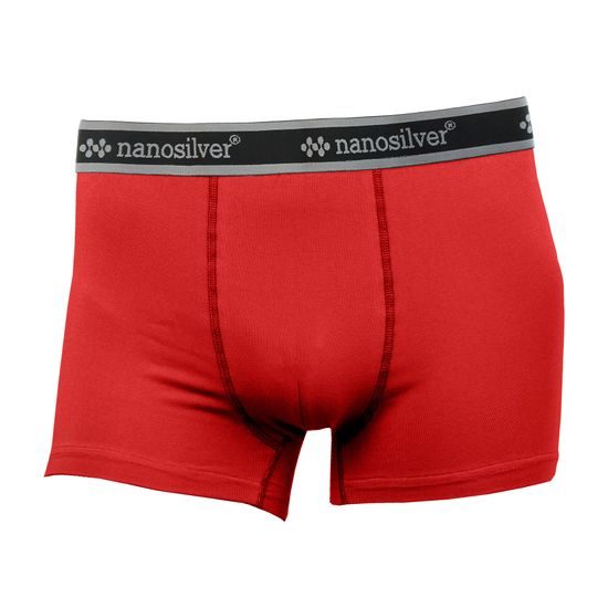 Boxerky s gumou nanosilver bez zadního švu červená