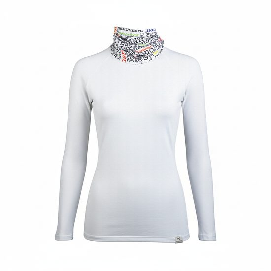 Dámské termo triko s tunelem bílé/nanosilver