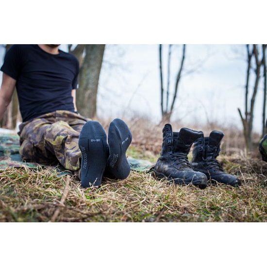 Sportovní army ohrnovací ponožky se stříbrem