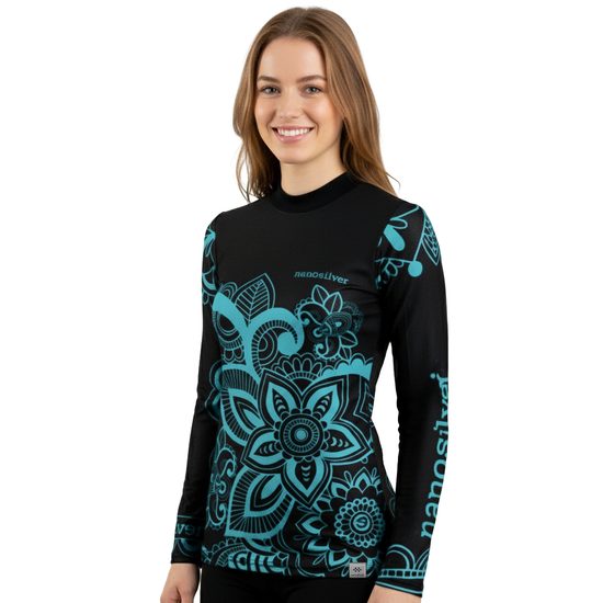 Dámské termo tričko nanosilver FLOWER s palečníky