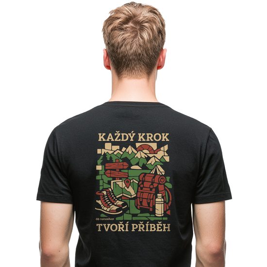 Pánské tričko nanosilver KAŽDÝ KROK  černá