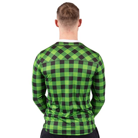 termo triko nanosilver s motivem flanelová košile - zelená