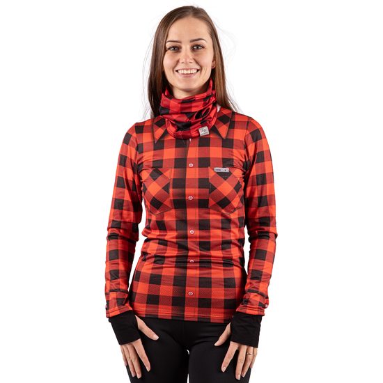 Dámské termo tričko s motivem flanelová košile