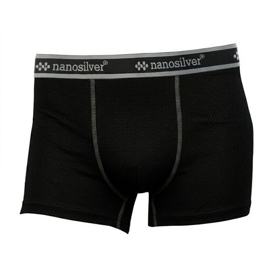 Boxerky s gumou nanosilver bez zadního švu černá
