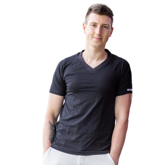 Pánské triko nanosilver, s výstřihem do V