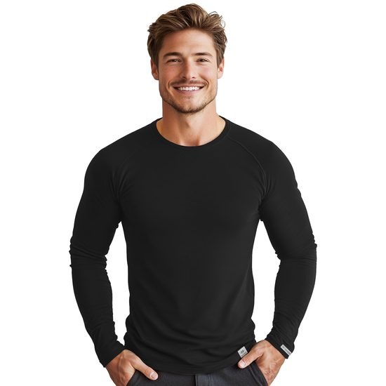 Pánské triko nanosilver dlouhý rukáv černé