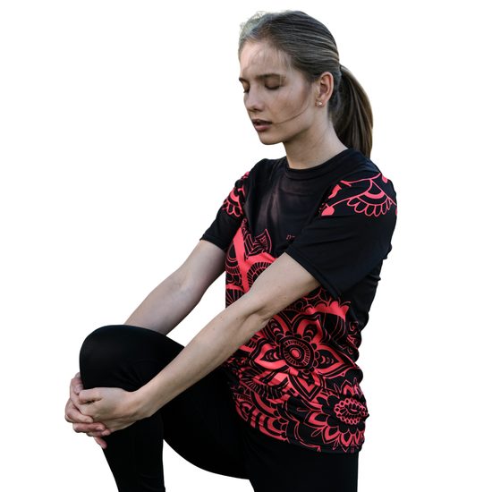 Sada dámské tričko krátký rukáv FLOWER + návleky na ruce