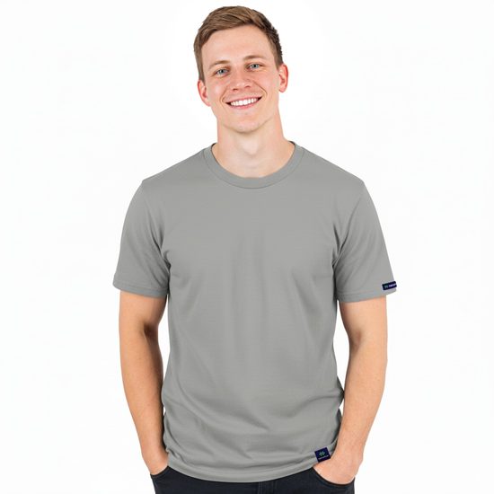 Pánské triko nanosilver regular volný střih šedé