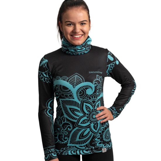 Dámské termo tričko nanosilver FLOWER s palečníky