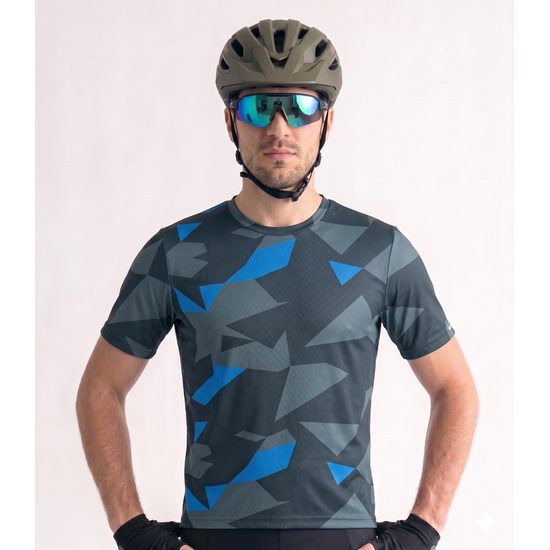 Pánský e-bike dres se stříbrem BLOCKS