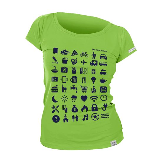 Dámské tričko nanosilver TRAVEL zelená