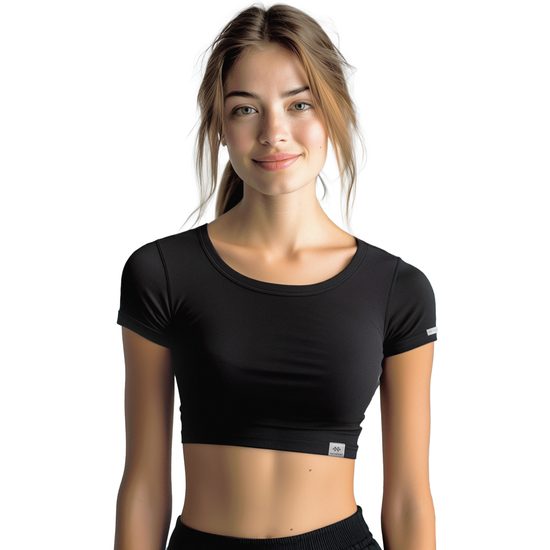 Dámské Crop Top nanosilver krátký rukáv