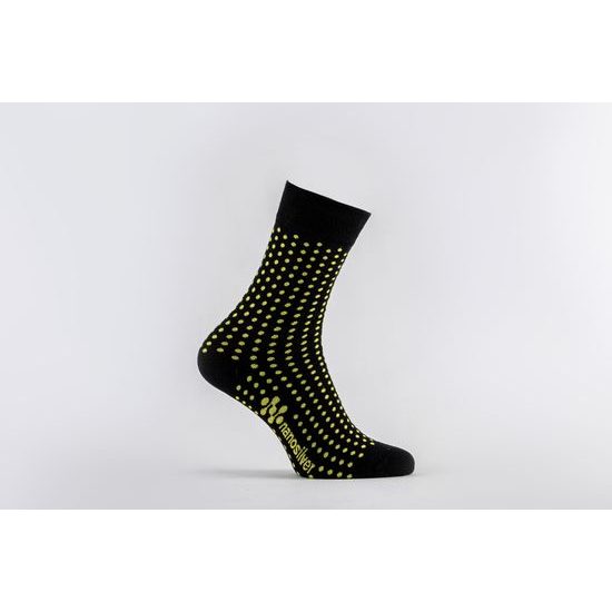 Společenské ponožky žluté puntík 02