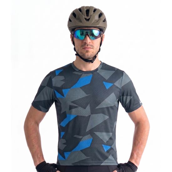 Pánský e-bike dres se stříbrem BLOCKS