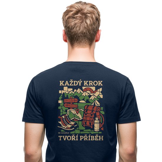 Pánské tričko nanosilver KAŽDÝ KROK tmavě modrá