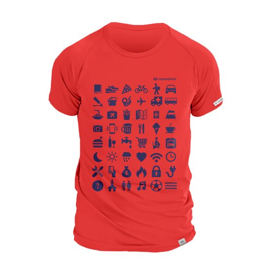 Pánské tričko nanosilver TRAVEL červená
