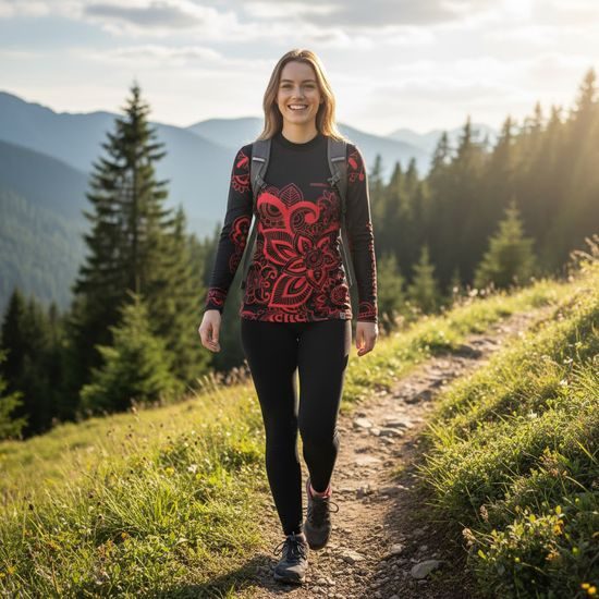 Dámské termo tričko nanosilver FLOWER s palečníky