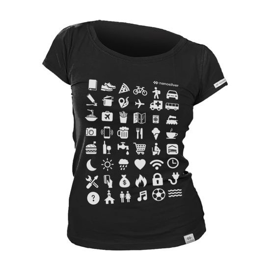 Dámské tričko nanosilver TRAVEL  černá