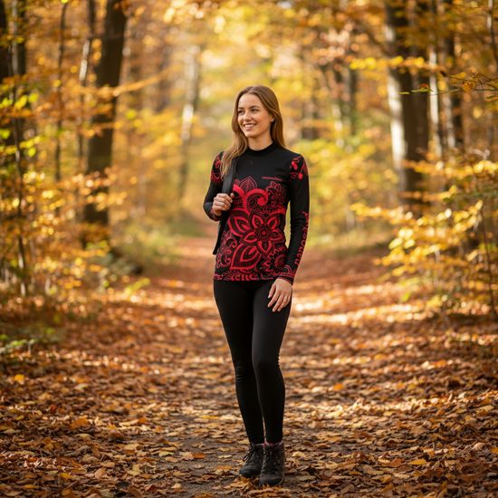 Dámské termo tričko nanosilver FLOWER s palečníky